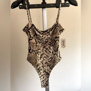NWT Snakeskin Thong Bodysuit - size Medium